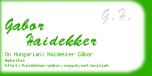gabor haidekker business card